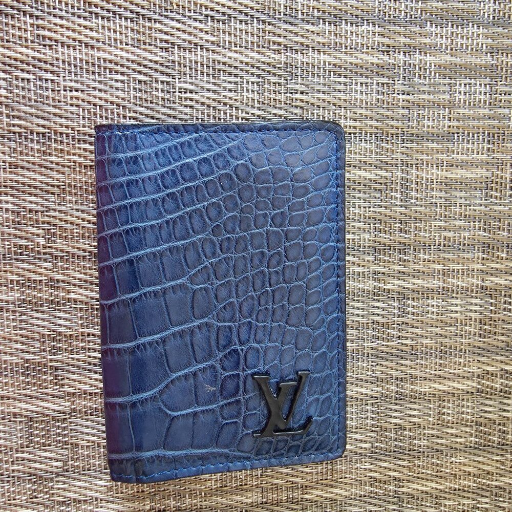 Blue Louis Vuitton Alligator Pocket Organizer
